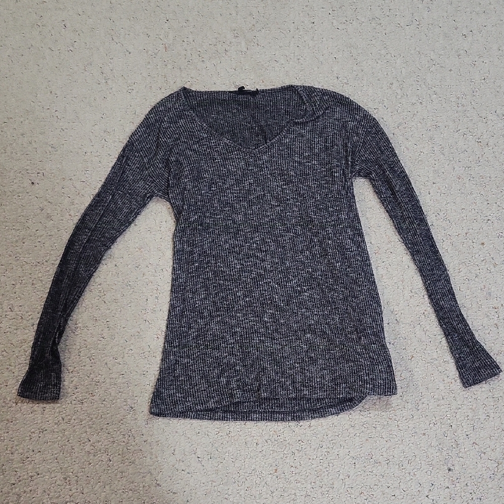 Rag And Bone Women's Gray Long Sleeve Top, Slit Back